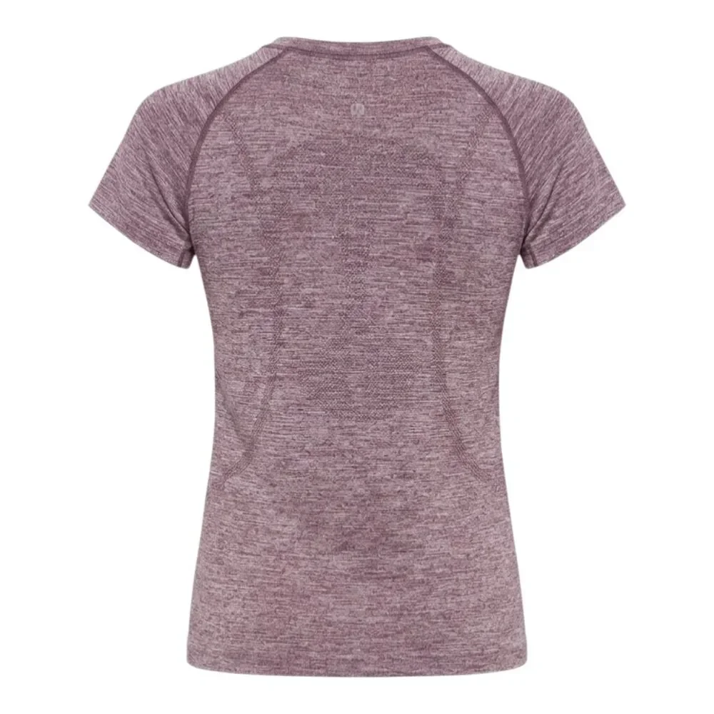 LULULEMON ATHLETIC Swiftly Tech Short Sleeve Crew In Heathered Back Cherry Size